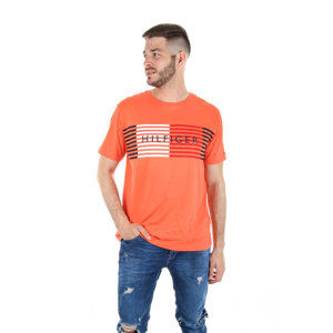 Tommy Hilfiger pánské oranžové tričko Global - XXL (676)